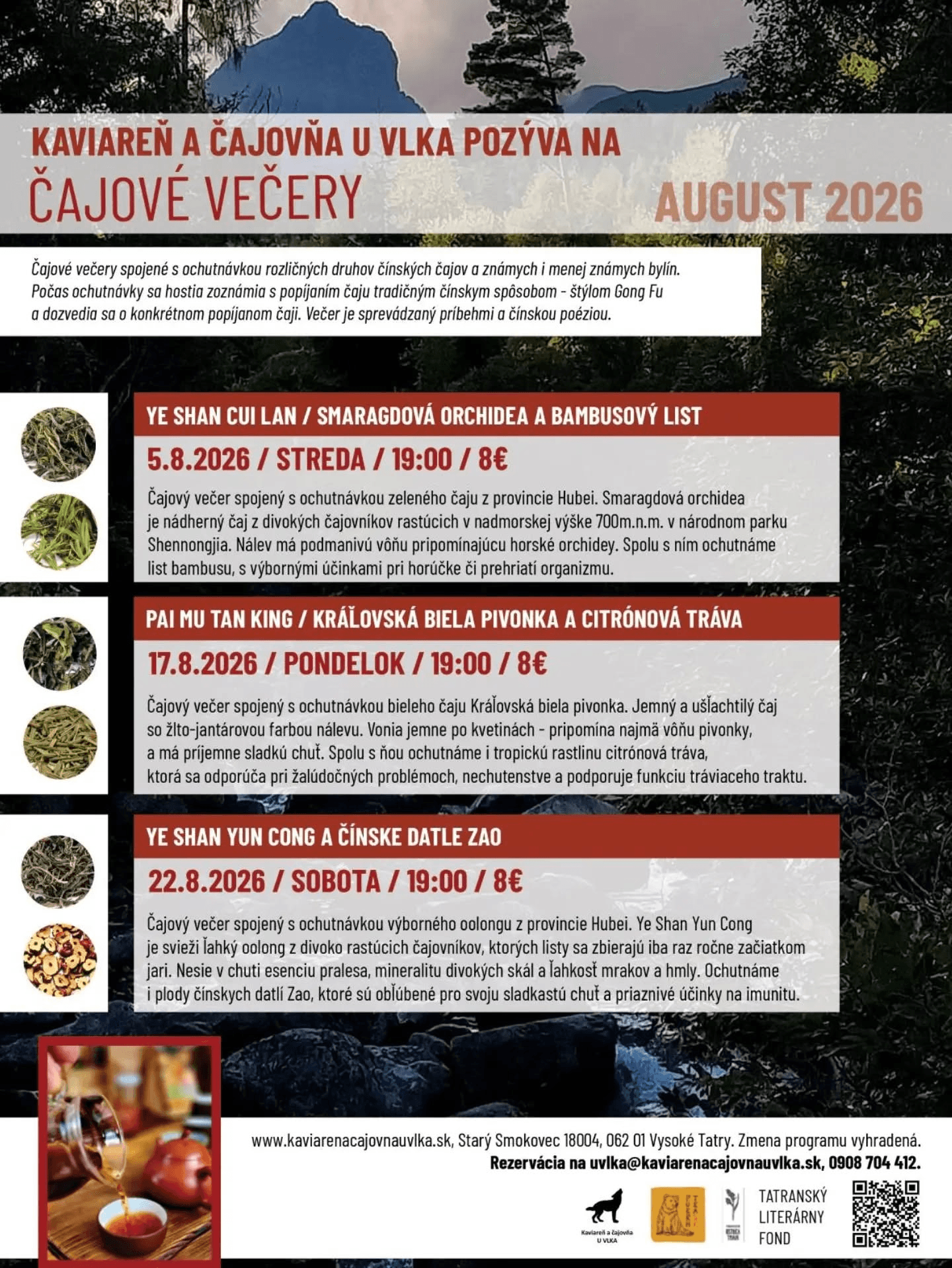 Čajové večery v Kaviarni a čajovni U Vlka